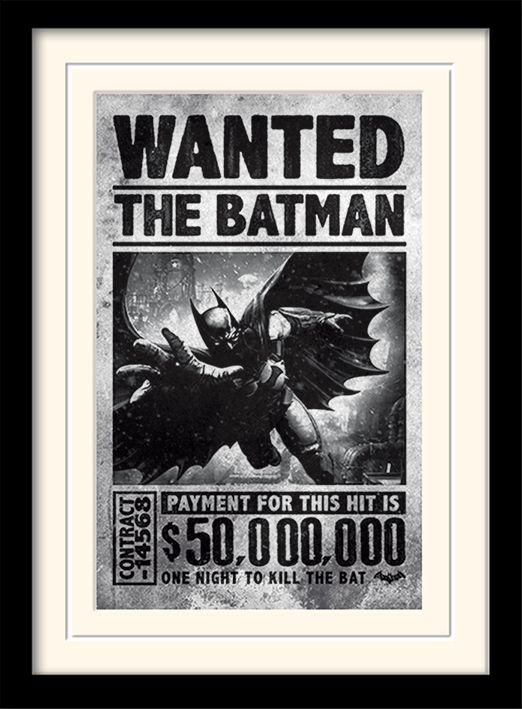 Wanted Batman Arkham gerahmtes Bild DC Comics