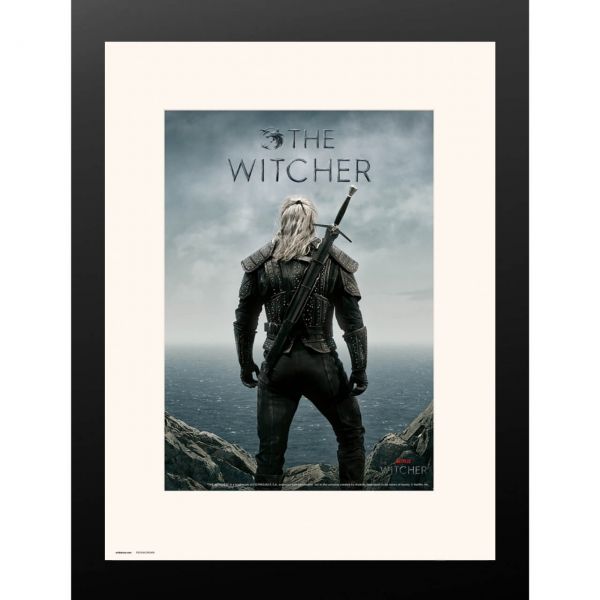 Der Hexer Geralt von Riva schwarz gerahmtes Bild MDF The Witcher