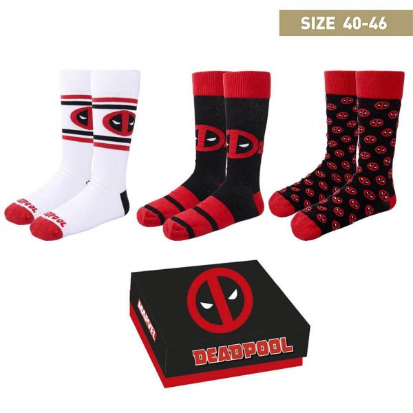 Deadpool Motiv Socken 3er-Set 40-46 Marvel