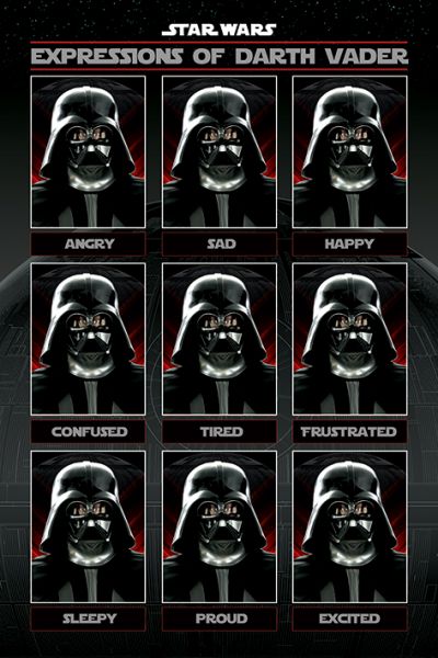 Darth Vader Gesichtsausdrücke Maxi Poster Star Wars