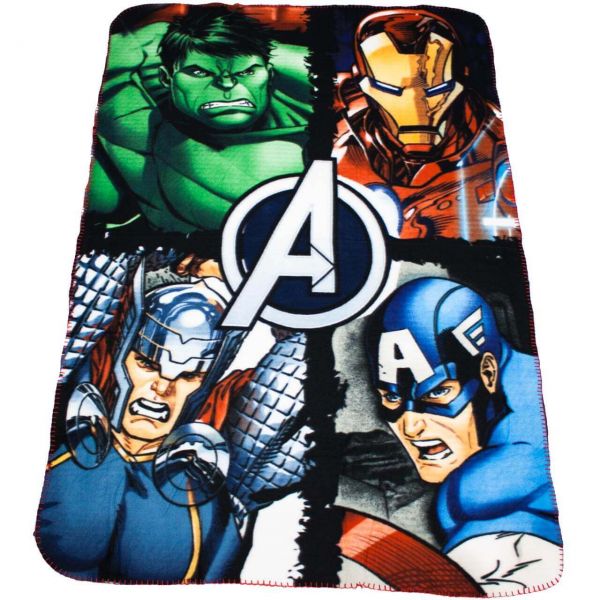 Avengers Kuscheldecke mit Hulk, Iron Man, Thor und Captain America
