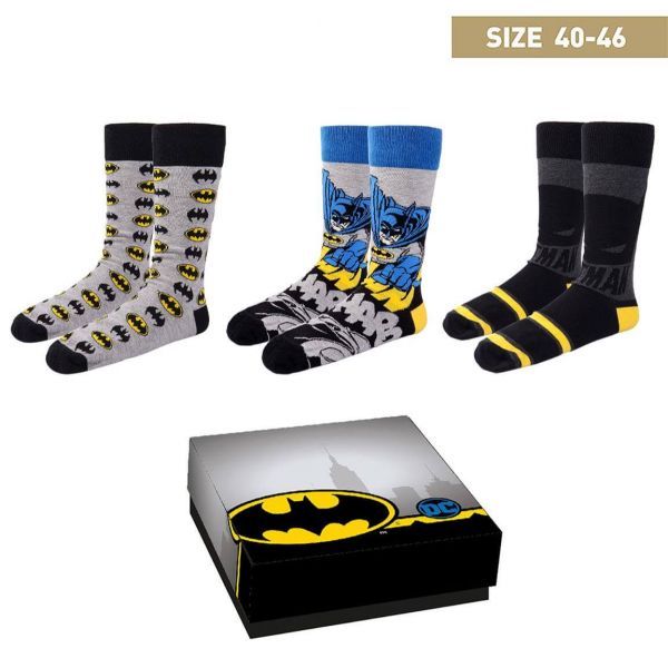 Batman Motiv Socken 3er-Set 40-46 DC Comics